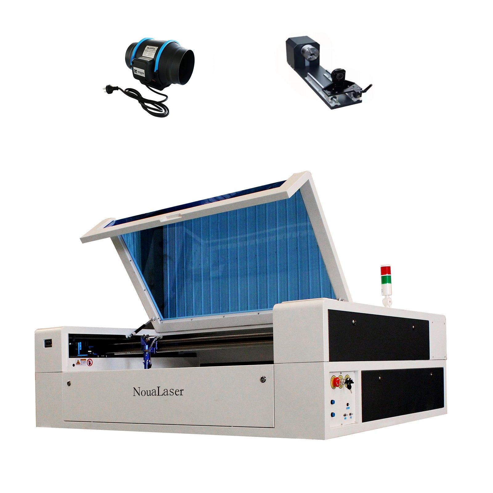 NouaLaser US Stock CO2 laser Engraving Cutting Machine Double headsCutting, engraving wood acrylic and other materials 51<br>100w-150w