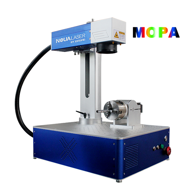 US Stock MOPA Marking Machine Electric UP DOWN,include LightBurn,With Rotary Axis, 6 in Inline fans, OD7+ glasses